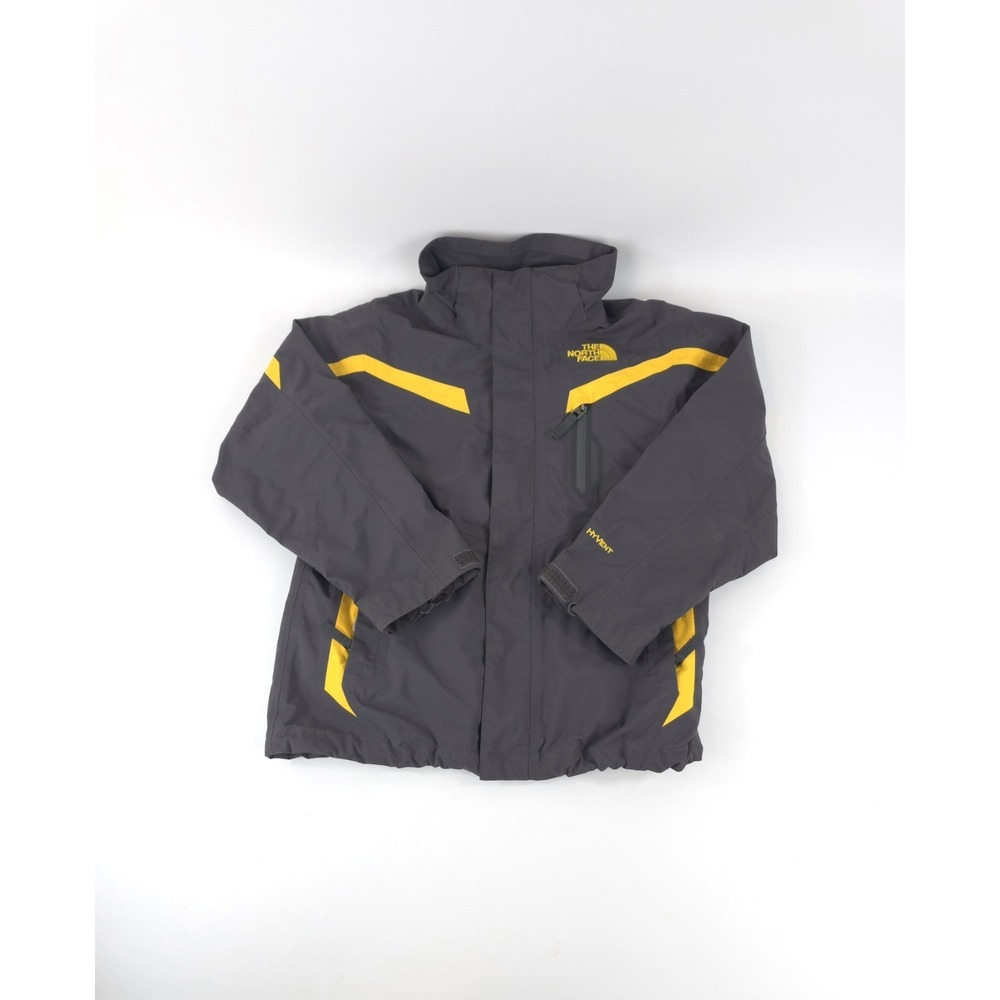 THE NORTH FACE YELLOW AND GREY COAT RAIN JACKET BOYS S/P  7/8